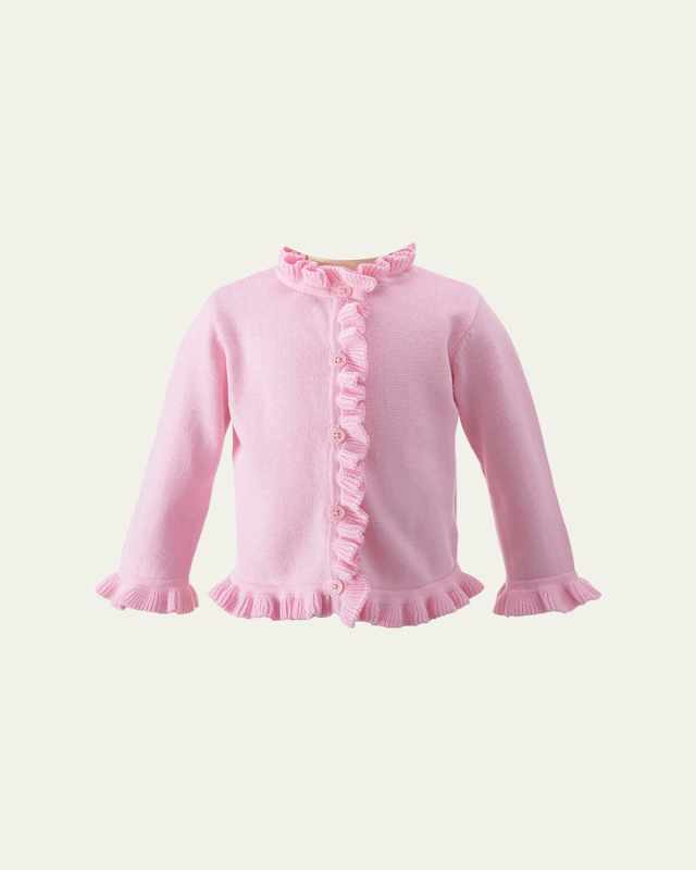Girl's Frill Trim Cardigan, Size 6M-24